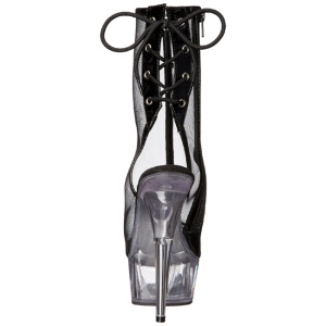 Black Mesh 16 cm Pleaser DELIGHT-1018MSH Platform Ankle Calf Boots