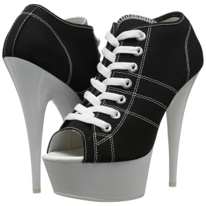 Black Neon 15 cm DELIGHT-600SK-01 Canvas high heels chucks