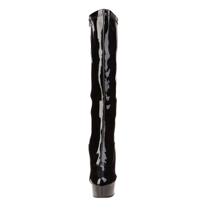 Black Patent 15 cm Pleaser DELIGHT-2000 Women Knee Boots