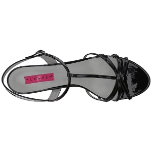 Black Patent 6 cm KITTEN-06 big size sandals womens