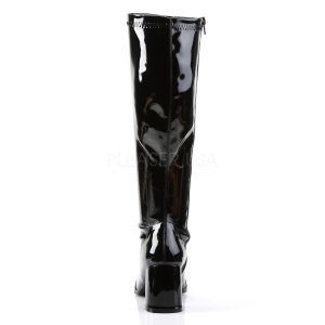 Black Patent 7,5 cm GOGO-300WC knee high womens boots with wide calf
