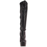 Black Pu 15 cm Pleaser DELIGHT-2000 Women Knee Boots