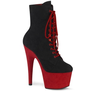 Black Red 18 cm ADORE-1020FSTT Exotic pole dance ankle boots