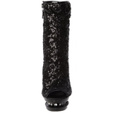Black Sequins 15,5 cm BLONDIE-R-1008 Platform Ankle Calf Boots