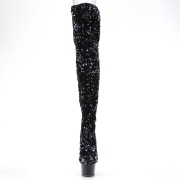 Black Sequins 20 cm ADORE-3020 Exotic pole dance overknee boots
