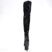 Black Sequins 20 cm ADORE-3020 Exotic pole dance overknee boots