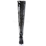 Black Shiny 13,5 cm INDULGE-3063 High Heeled Overknee Boots