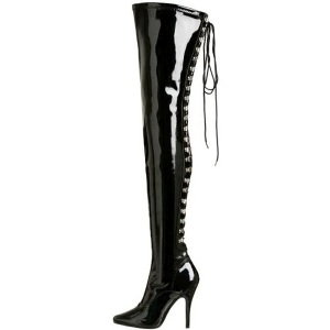 Black Shiny 13 cm SEDUCE-3063 overknee high heel boots