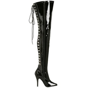 Black Shiny 13 cm SEDUCE-3063 overknee high heel boots