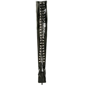 Black Shiny 13 cm SEDUCE-3063 overknee high heel boots