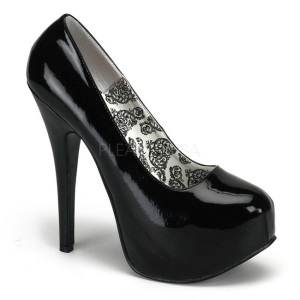 Black Shiny 14,5 cm Burlesque BORDELLO TEEZE-06 Platform Pumps