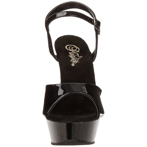 Black Shiny 14 cm ALLURE-609 Platform Stiletto High Heels