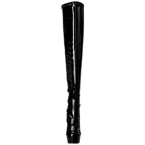 Black Shiny 15,5 cm DELIGHT-3000 High Heeled Overknee Boots