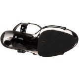Black Shiny 18 cm Pleaser SKY-309 Platform High Heels Shoes