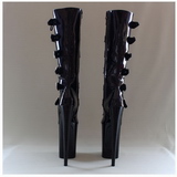 Black Shiny 23 cm Pleaser INFINITY-2049 Platform Knee Boots