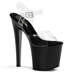 Black Transparent 19 cm TABOO-708 High Heels Platform