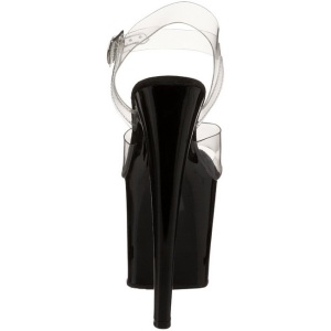 Black Transparent 19 cm TABOO-708 High Heels Platform