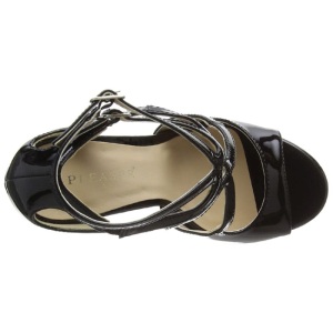 Black Varnish 13 cm AMUSE-15 High Heeled Evening Sandals