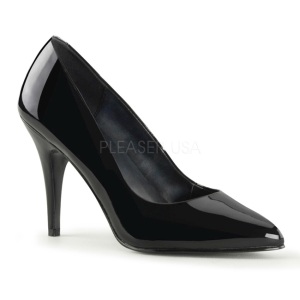 Black Varnished 10 cm VANITY-420 pointed toe pumps high heels