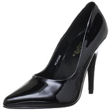 Black Varnished 13 cm SEDUCE-420 pointed toe pumps high heels