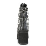 Black Vegan 12 cm ASSAULT-66 lolita ankle boots platform block heels