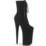 Black Vegan 25,5 cm BEYOND-1020FS extrem platform high heels ankle boots