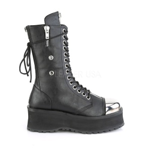 Black Vegan 7 cm GRAVEDIGGER-14 demoniacult boots - unisex platform boots