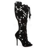 Black Velvet 13 cm AMUSE-2020 Women Knee Boots