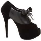 Black Velvet 14,5 cm Burlesque TEEZE-16 Womens Shoes with High Heels