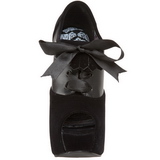 Black Velvet 14,5 cm Burlesque TEEZE-16 Womens Shoes with High Heels