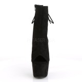 Black faux suede 18 cm ADORE-1018FS Pole dancing ankle boots