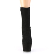 Black faux suede 18 cm ADORE-1042 Pole dancing ankle boots