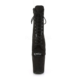 Black faux suede 20 cm FLAMINGO-1021FS Pole dancing ankle boots