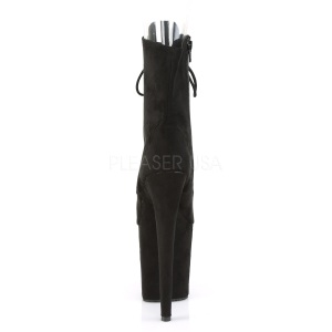 Black faux suede 20 cm FLAMINGO-1021FS Pole dancing ankle boots