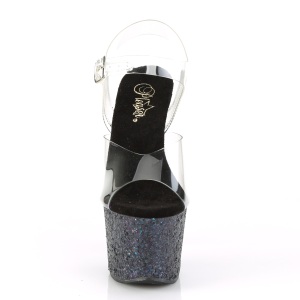 Black glitter 18 cm Pleaser SKY-308LG Pole dancing high heels shoes