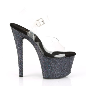 Black glitter 18 cm Pleaser SKY-308LG Pole dancing high heels shoes