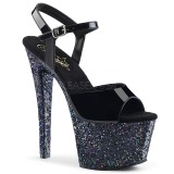 Black glitter 18 cm Pleaser SKY-309LG Pole dancing high heels shoes