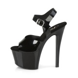 Black high heels 18 cm SKY-308N JELLY-LIKE stretch material platform high heels