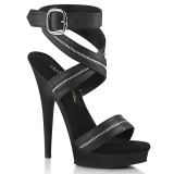 Black sandals platform 15 cm SULTRY-619 vegan high heels sandals