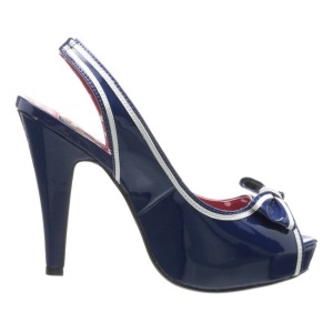 Blu 11,5 cm retro vintage BETTIE-05 Scarpe da donna con tacco altissime