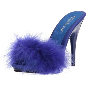 Blu 13 cm POISE-501F piume di marabu Mules Scarpe