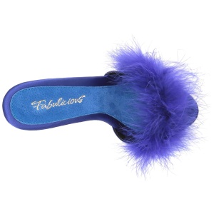 Blu 13 cm POISE-501F piume di marabu Mules Scarpe
