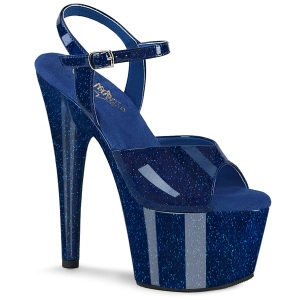 Blu 18 cm ADORE-709GP scintillare plateau sandali donna con tacco