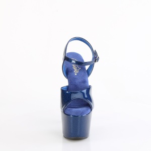 Blu 18 cm ADORE-709GP scintillare plateau sandali donna con tacco