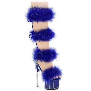 Blu 18 cm ADORE-728F sandalo tacco alto con piume exotic pole