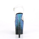 Blu 20 cm FLAMINGO-808SS scintillare plateau sandali donna con tacco