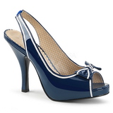 Blu Verniciata 11,5 cm PINUP-10 grandi taglie sandali donna