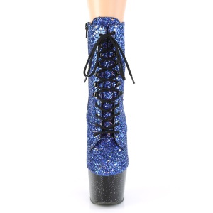 Blu scintillare 18 cm ADORE-1020MG stivaletti alti con lacci da pole dance