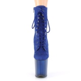 Blue Faux Suede 20 cm FLAMINGO-1020FST Exotic pole dance ankle boots