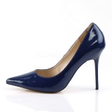 Blue Varnished 10 cm CLASSIQUE-20 pointed toe stiletto pumps